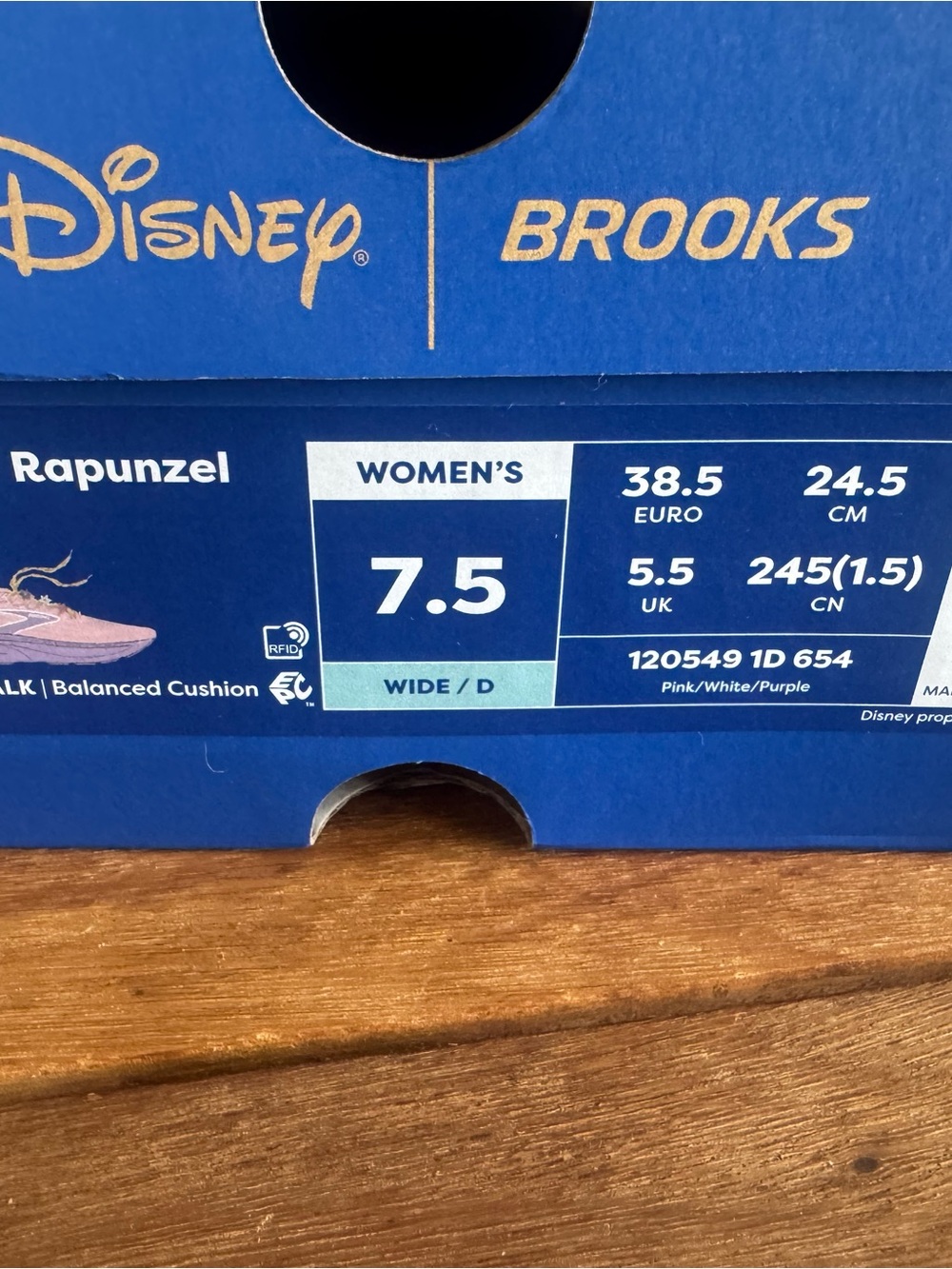 Brooks Pink and Purple Running Sneakers with Yellow Braided Laces. Never worn. - Picture 4 of 6